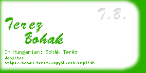 terez bohak business card