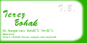terez bohak business card